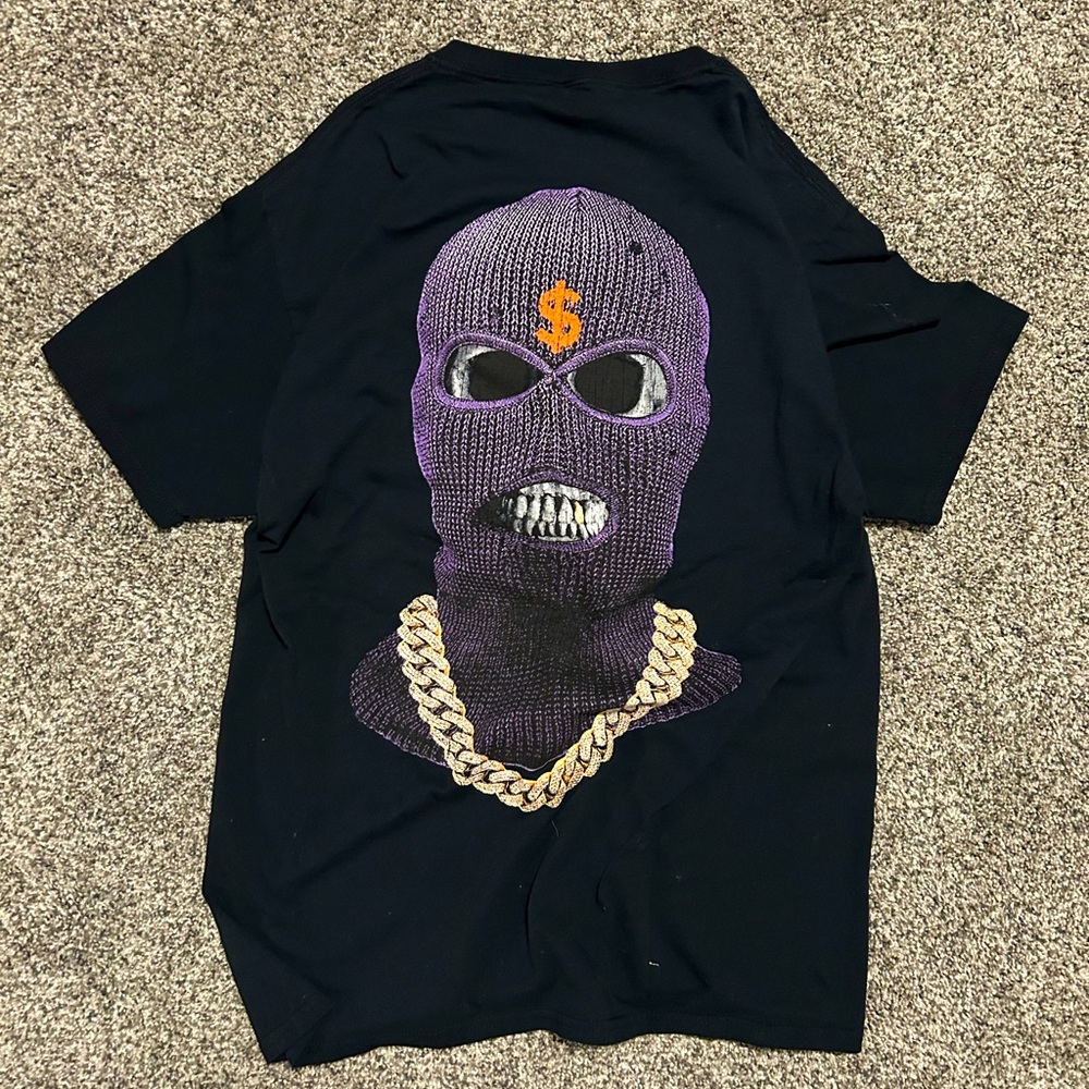 Fashion Nova Black and Purple Graphic Tee